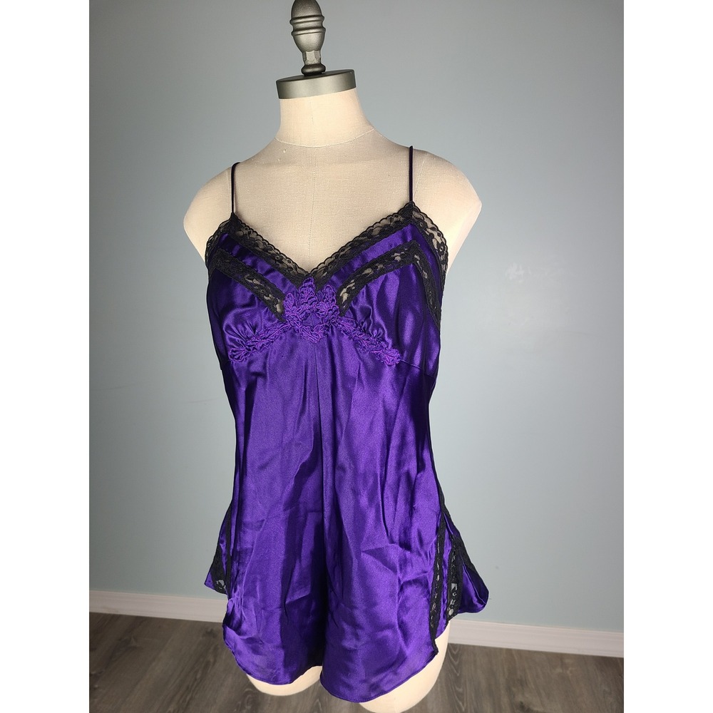 VTG Y2K Victoria's Secret M Romper Purple Lacy Embroidered Whimsigoth Pin Up